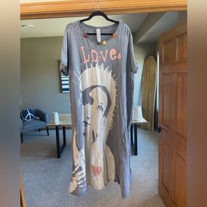 Magnolia Pearl Massabielle Pom Pom gray maxi dress